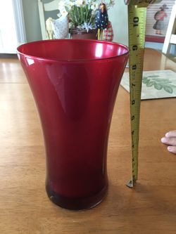 Dramatic Red Glass Vase