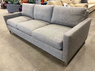 ROOM & BOARD Modern Low Back Heathered Grey 3 Seat Sofa with Metal Feet