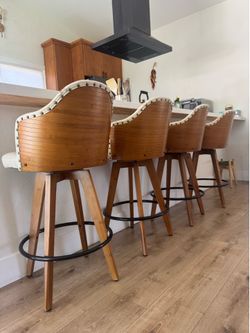 Specialty Swivel Barstool Chairs Upholstered (4)
