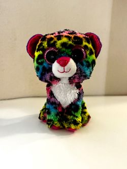 TY silk dotty rainbow leopard plush