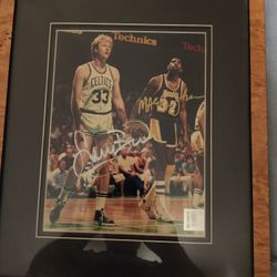 Magic And Bird Signed And Framed