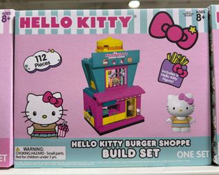 Hello Kitty Build Set & Figure - Burger Shop - 112 Pieces - Ages 8+