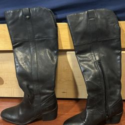 Vince Camuto Knee-High Block Heel Women’s Boots Shoes Size 6 Zip-Up