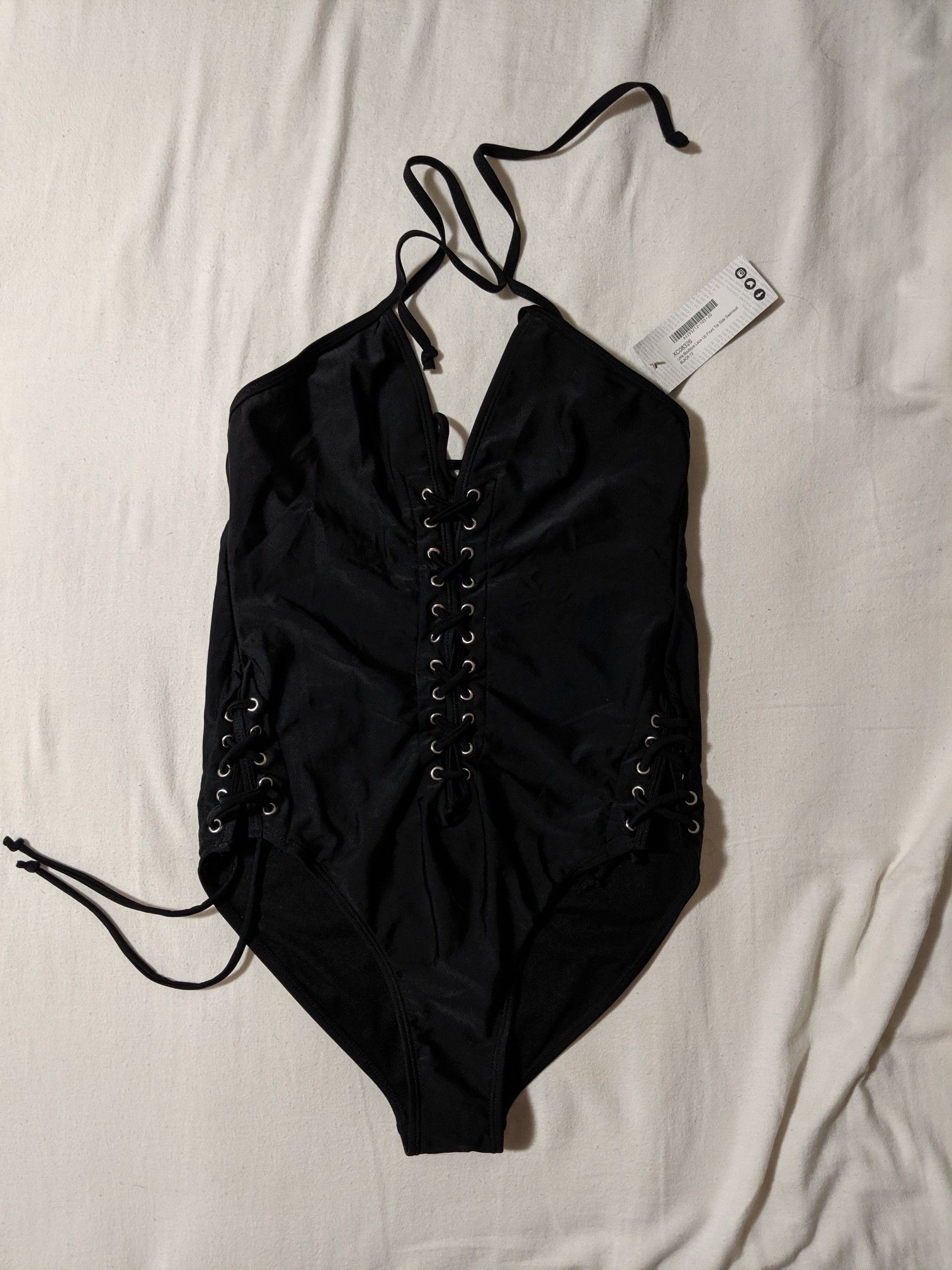 Boohoo black swimsuit size 8