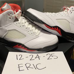2020 NIKE AIR JORDAN 5 RETRO FIRE RED 3M SILVER TONGUE size 10 PURCHASED FROM SNKRS APP