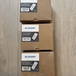 Set of ELEGRP USB Wall Outlets – 3 Packs (2-Pack Each) | Tamper Resistant, 15A Duplex with Triple USB Ports