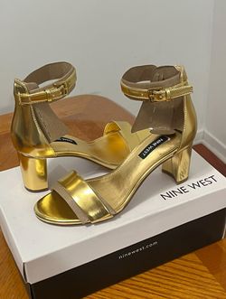 Nine West Pruce Ankle Strap Block Heel Sandals