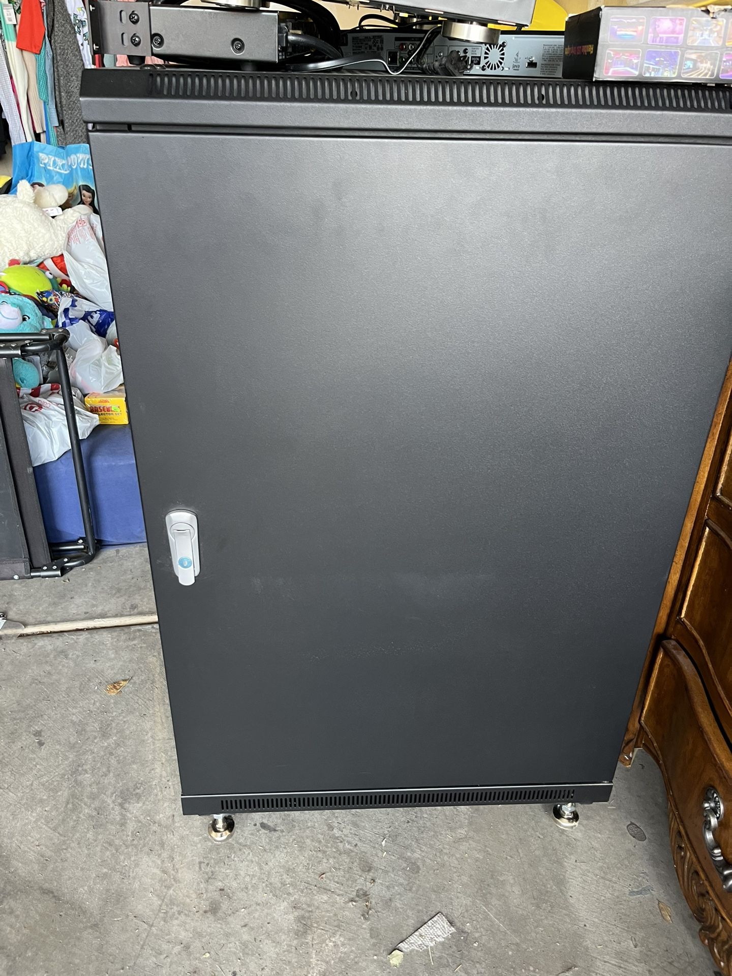 Rolling Metal A/V Cabinet