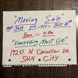 MOVING YARD  SALE 