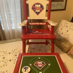 Phillies Youth Rocking Chair With Chalkboard  Ottoman 