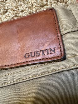 Gustin 5 Pocket French Serge Khaki Chino Jeans Mens Size 34