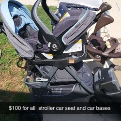 Stroller with car seat and base