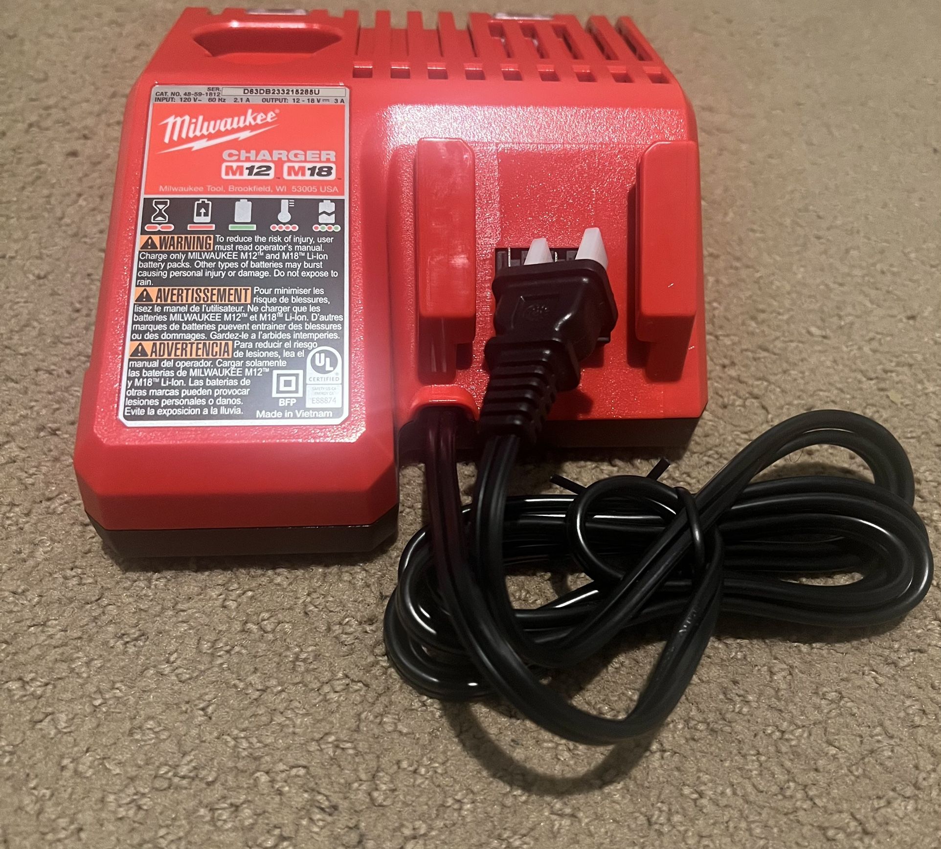 Brand New Milwaukee M12 M18 Charger – (Unused)