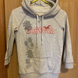 Vintage Y2K Hollister Hoodie Womens SIZE M *** 3/4 LENGTH SLEEVES, PALM TREES "CALIFORNIA"