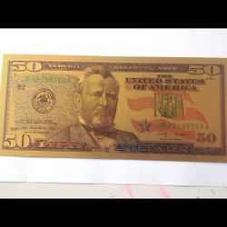 24k Gold 50 Bill 