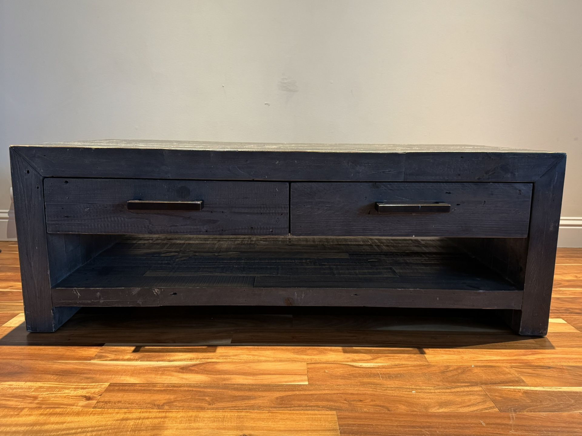 Ezra-Inspired Rustic Coffee Table & 2 End Tables – Charcoal Wood, Heavy-Duty | Living Spaces