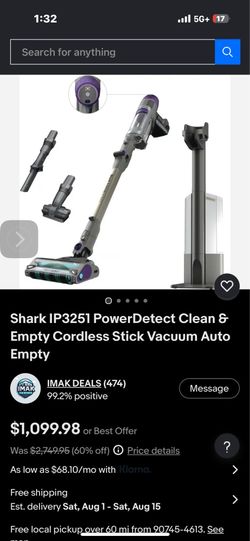 Shark Cordless  POWERDETECT Vacuum