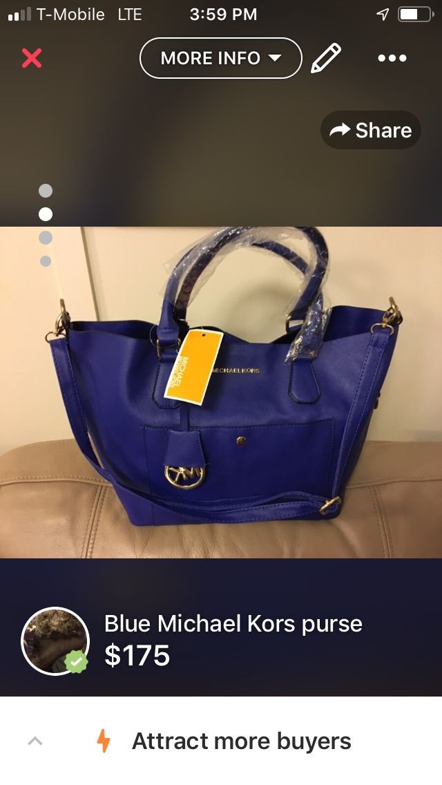 Big blue Michael Kors purse