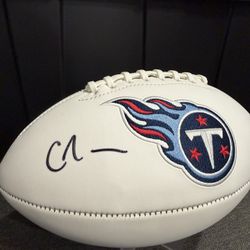 Cris Johnson Signed Tennessee Titans Logo Football 