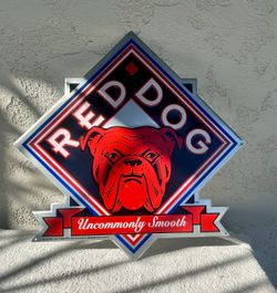 Red Dog Beer Metal Bar Sign