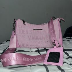 Steve Madden Luxurious Pink Logo Cross Body Purse