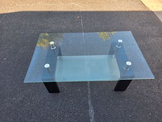 Modern Glass Coffee Table with Lower Shelf