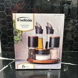 Trudeau Lazy Susan Seasoning Station, 6-piece Set