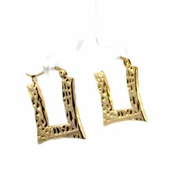 Woman’s Ladies 10k Yellow Gold .75” Inch Square Hoop Earrings GP3102117