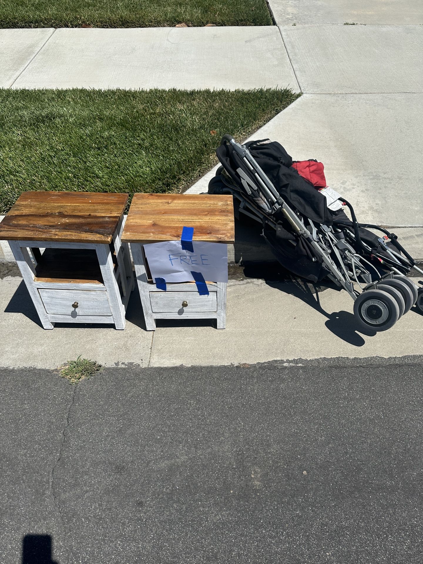 FREE - 2 Kid-Sized Side Tables & 2 Strollers