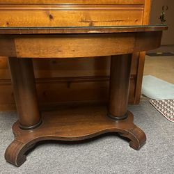 Oval  Wooden Trundle Table  With Glass Cover!!!!