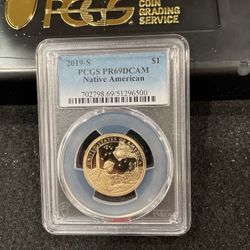 2019 S Gem Proof Native American Dollar Graded At PR69 With A Deep Cameo B-12
