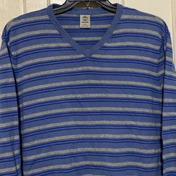 Timberland men’s v neck striped sweater XL