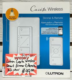 Lutron Caseta Wireless Smart Dimmer Switch & Remote Kit New
