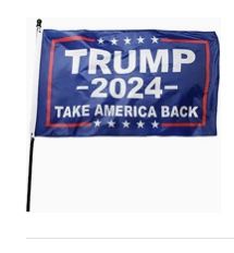 TRUMP Flag & Car Badges / American Flag Badge