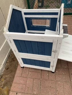 Cat House Outdoor, Large Cat House for Feral Cats Insulated Outside Cat Shelter Weatherproof with Escape Door  Image 1 of Cat House Outdoor, Large Cat