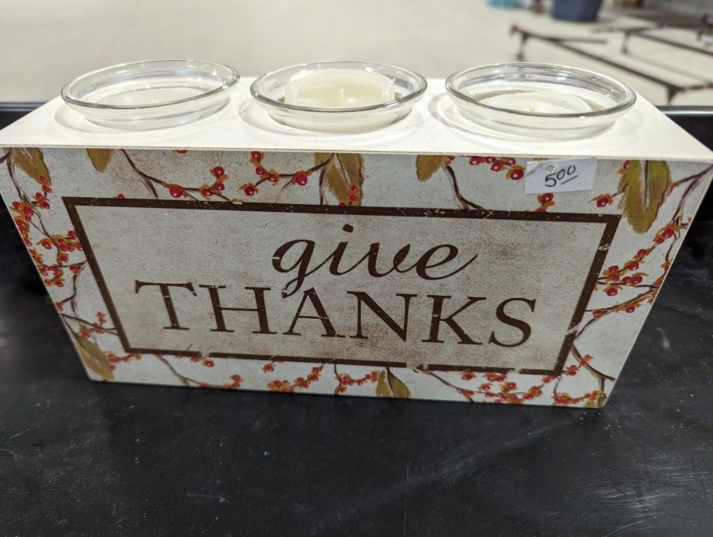 Give thanks Candle Holder