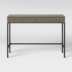 Minimalist Gray Desk & Console - Like New Condition