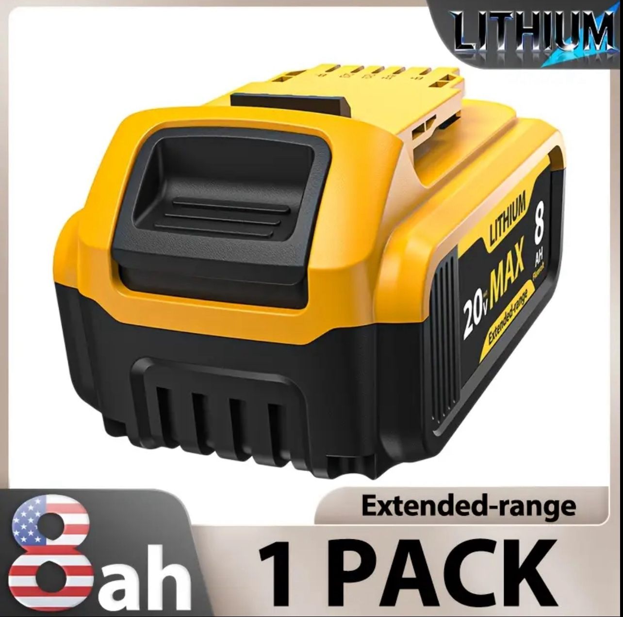 8.0Ah 20V Max Replacement Battery for Dewalt Battery DCB200 Compatible With for Dewalt 20V MAX Cordless Power Tools Lithium-ion Battery Fi