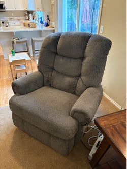 Gray Fabric Power Recliner with USB Charging Port - $220 OBO