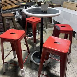 Brand new table with 4-PCS 30 in.​ Metal Bar Stool,$199  Warehouse Clearance Sale   🔥First Come, First Served🔥  🔥Reserve with a Deposit🔥  Address: