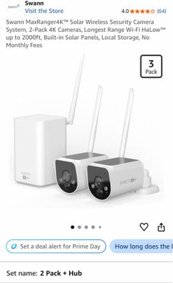 Swann MaxRanger4K™ Solar Wireless Security Camera System, 2-Pack 4K Cameras