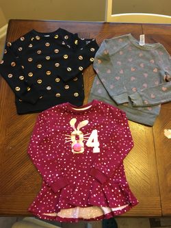 NWT girls sweatshirts and Tshirt dress bundle