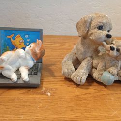 Two Figurines: Cat and Dog 