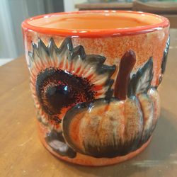 2   5x5 High Quality Planter Vases -Pumpkin & Sun Flowers