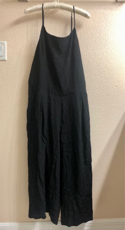Black Wide-Leg Jumpsuit with Spaghetti Straps