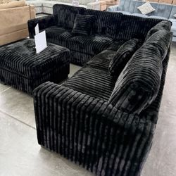 New Black Sectional