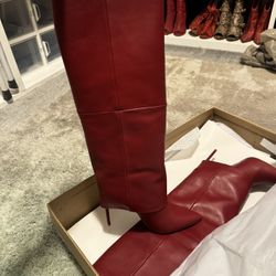 Size 6 Smith Red Leather Heels 