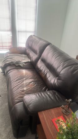 Leather recliner couch