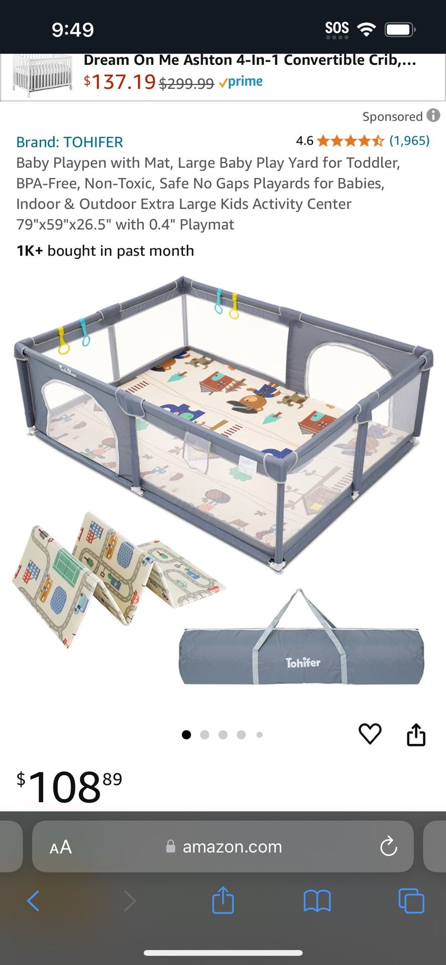Large baby playpen