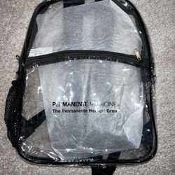 Kaiser Permanente Clear backpack Medicine Bag The Permanente Medical group 